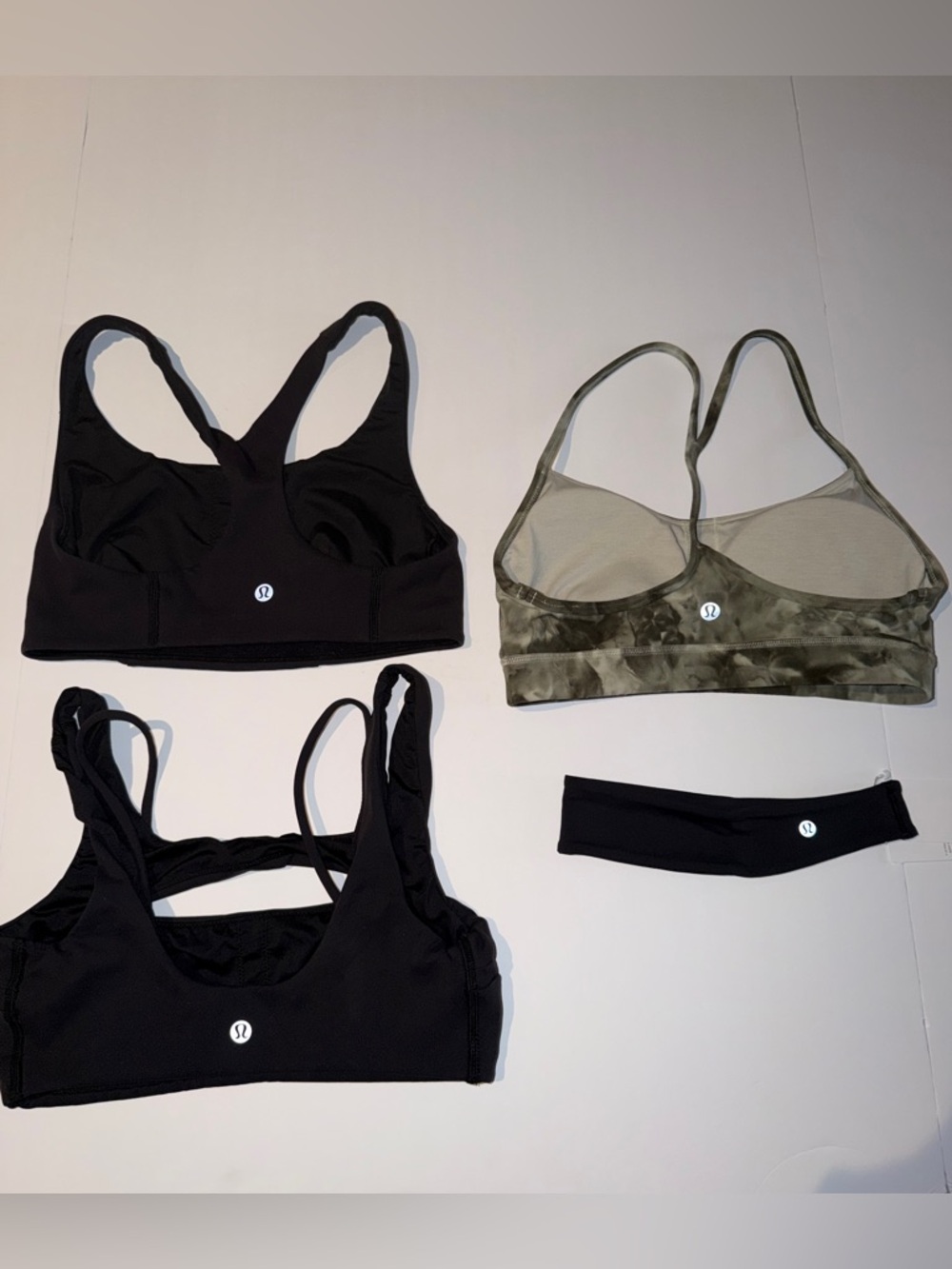 lululemon athletica Black & Olive Sports Bra Set Size 6